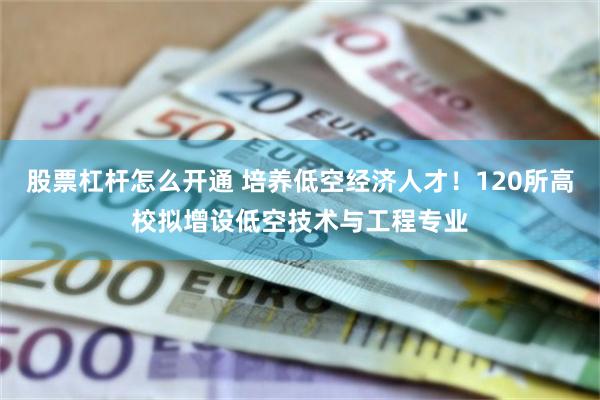 股票杠杆怎么开通 培养低空经济人才！120所高校拟增设低空技术与工程专业