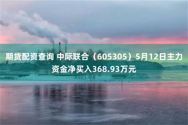 期货配资查询 中际联合（605305）5月12日主力资金净买入368.93万元