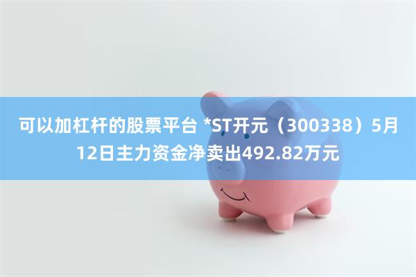 可以加杠杆的股票平台 *ST开元（300338）5月12日主力资金净卖出492.82万元