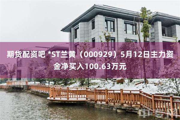 期货配资吧 *ST兰黄（000929）5月12日主力资金净买入100.63万元