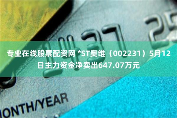 专业在线股票配资网 *ST奥维（002231）5月12日主力资金净卖出647.07万元