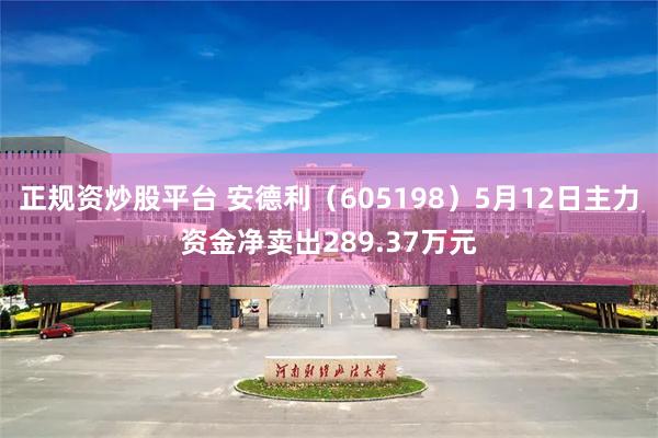 正规资炒股平台 安德利（605198）5月12日主力资金净卖出289.37万元