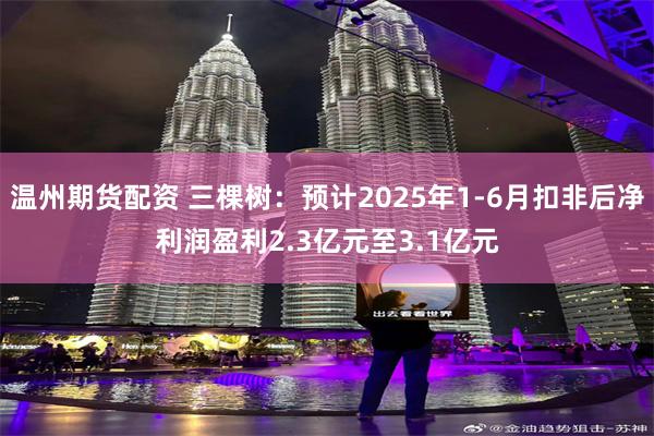 温州期货配资 三棵树：预计2025年1-6月扣非后净利润盈利2.3亿元至3.1亿元