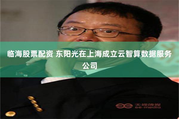 临海股票配资 东阳光在上海成立云智算数据服务公司