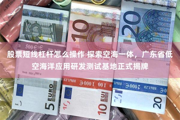 股票短线杠杆怎么操作 探索空海一体，广东省低空海洋应用研发测试基地正式揭牌