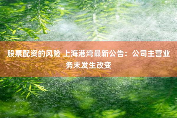 股票配资的风险 上海港湾最新公告：公司主营业务未发生改变