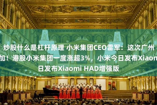 炒股什么是杠杆原理 小米集团CEO雷军：这次广州车展我没有参加！港股小米集团一度涨超3%，小米今日发布Xiaomi HAD增强版
