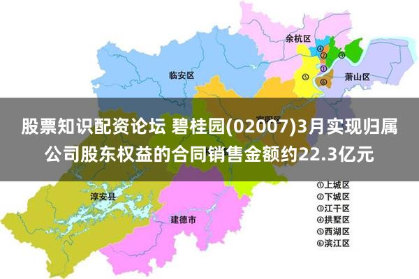 股票知识配资论坛 碧桂园(02007)3月实现归属公司股东权益的合同销售金额约22.3亿元
