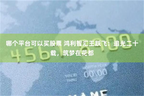 哪个平台可以买股票 鸿利智汇王跃飞:追光二十载,筑梦在花都