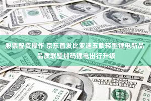 股票配资操作 京东首发比亚迪五款轻型锂电新品  品质联盟加码锂电出行升级