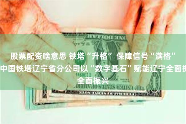 股票配资啥意思 铁塔“升格” 保障信号“满格”——中国铁塔辽宁省分公司以“数字基石”赋能辽宁全面振兴