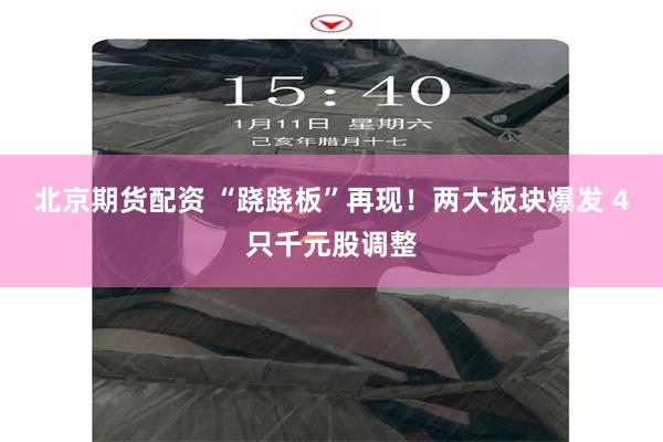 北京期货配资 “跷跷板”再现!两大板块爆发 4只千元股调整