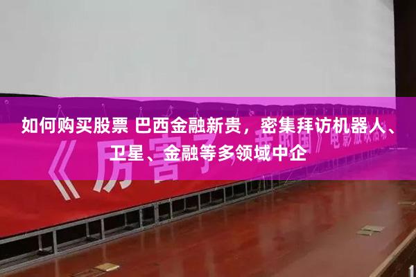如何购买股票 巴西金融新贵，密集拜访机器人、卫星、金融等多领域中企