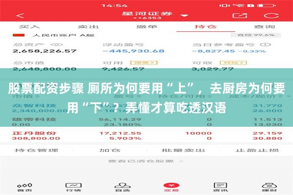 股票配资步骤 厕所为何要用“上”，去厨房为何要用“下”？弄懂才算吃透汉语