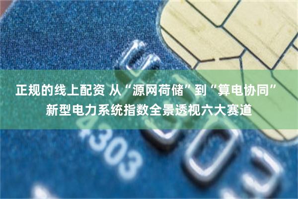 正规的线上配资 从“源网荷储”到“算电协同” 新型电力系统指数全景透视六大赛道