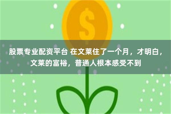 股票专业配资平台 在文莱住了一个月，才明白，文莱的富裕，普通人根本感受不到