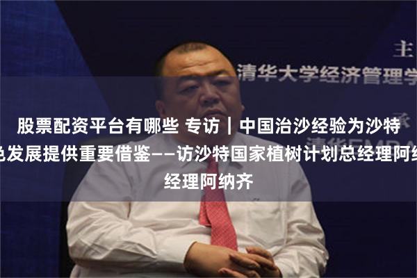 股票配资平台有哪些 专访｜中国治沙经验为沙特绿色发展提供重要借鉴——访沙特国家植树计划总经理阿纳齐
