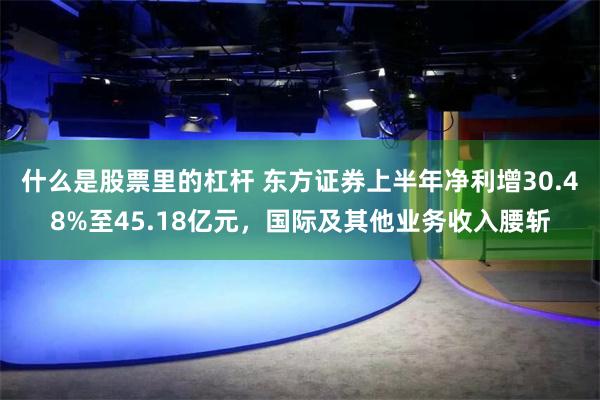 什么是股票里的杠杆 东方证券上半年净利增30.48%至45.18亿元，国际及其他业务收入腰斩
