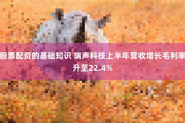 股票配资的基础知识 瑞声科技上半年营收增长毛利率升至22.4%
