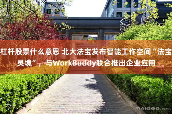 杠杆股票什么意思 北大法宝发布智能工作空间“法宝灵境”，与WorkBuddy联合推出企业应用