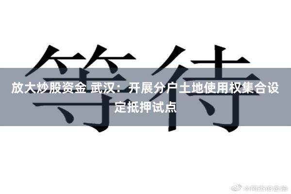 放大炒股资金 武汉：开展分户土地使用权集合设定抵押试点