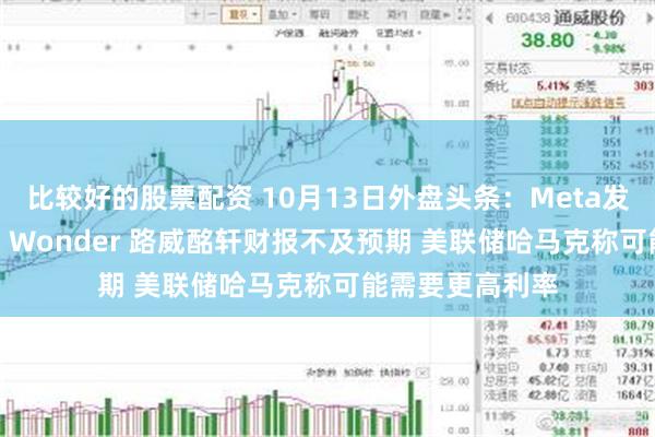比较好的股票配资 10月13日外盘头条:Meta发布新模型Muse Wonder 路威酩轩财报不及预期 美联储哈马克称可能需要更高利率
